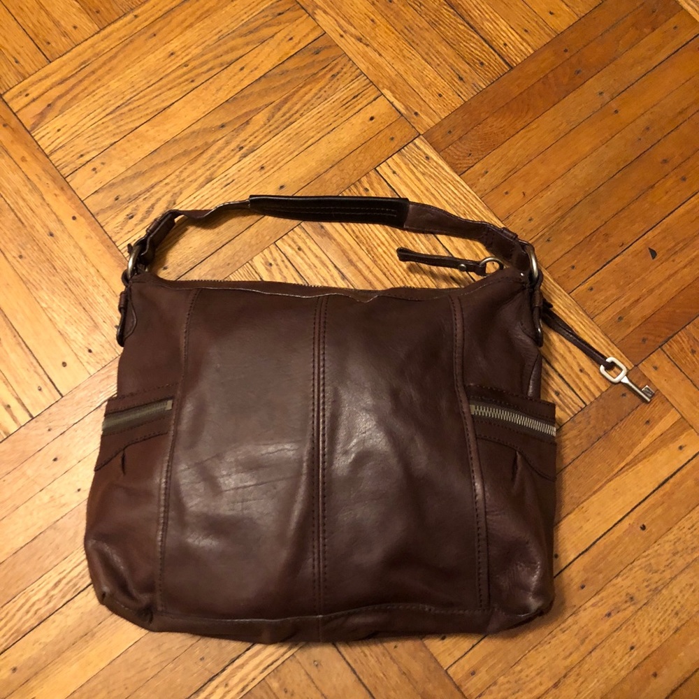 Authentic Fossil Leather Shoulder Bag